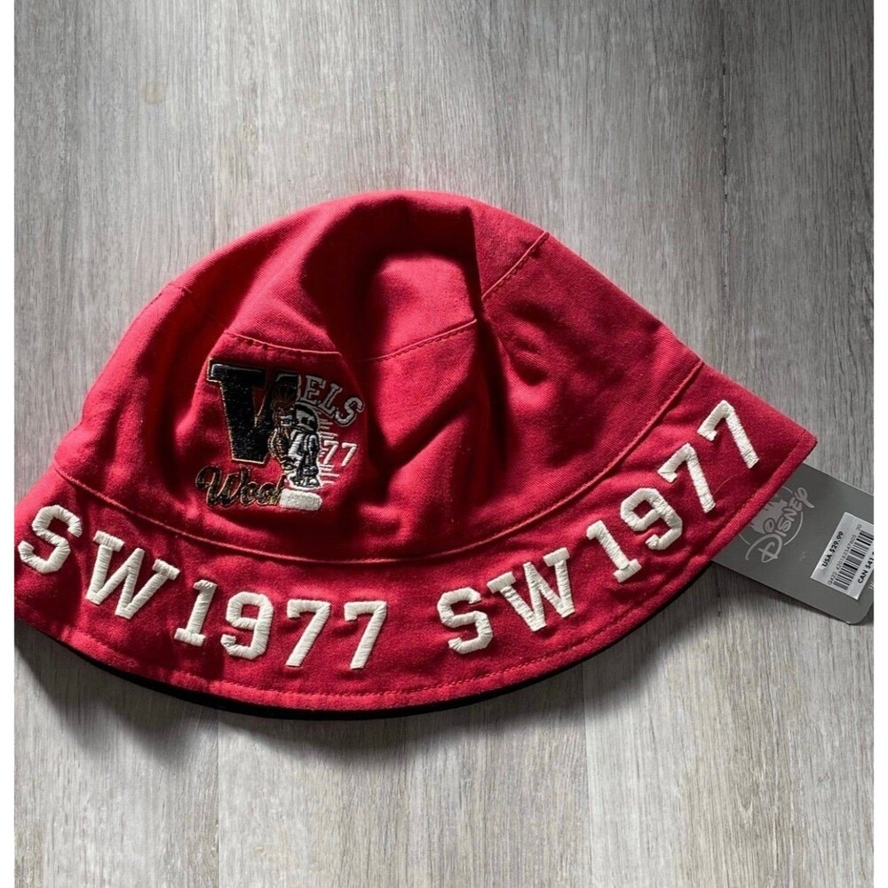 Star Wars 1977 Disney Parks Red Black Reversible Split Bucket Hat One Size New